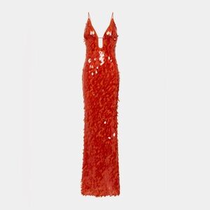 Misha Fiery Red Sequin Maxi Dress